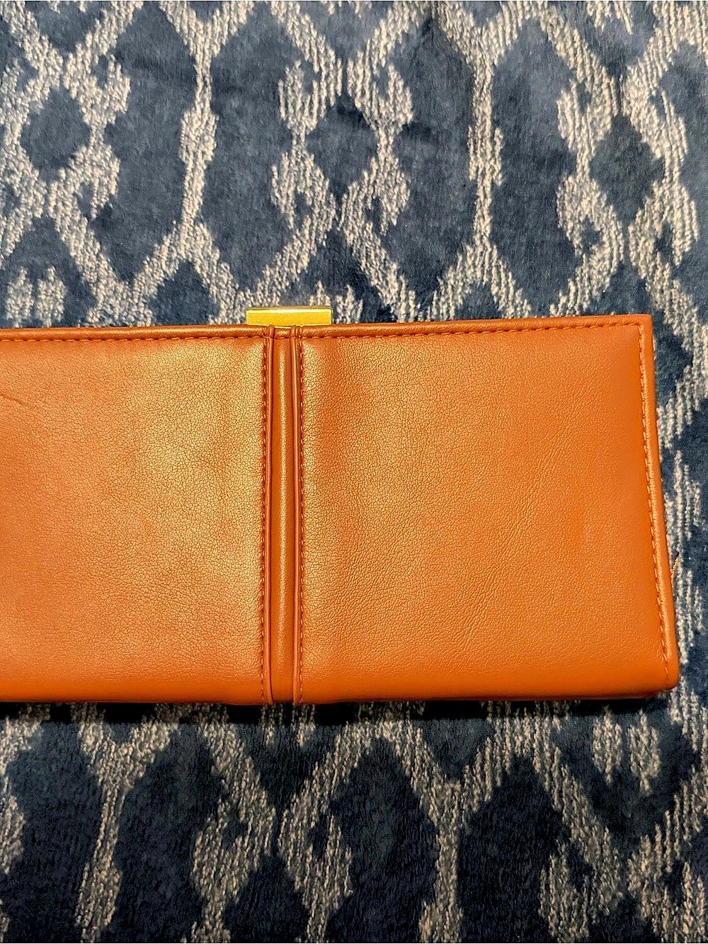 Brown Wallet with Gold-Tone Clasp
